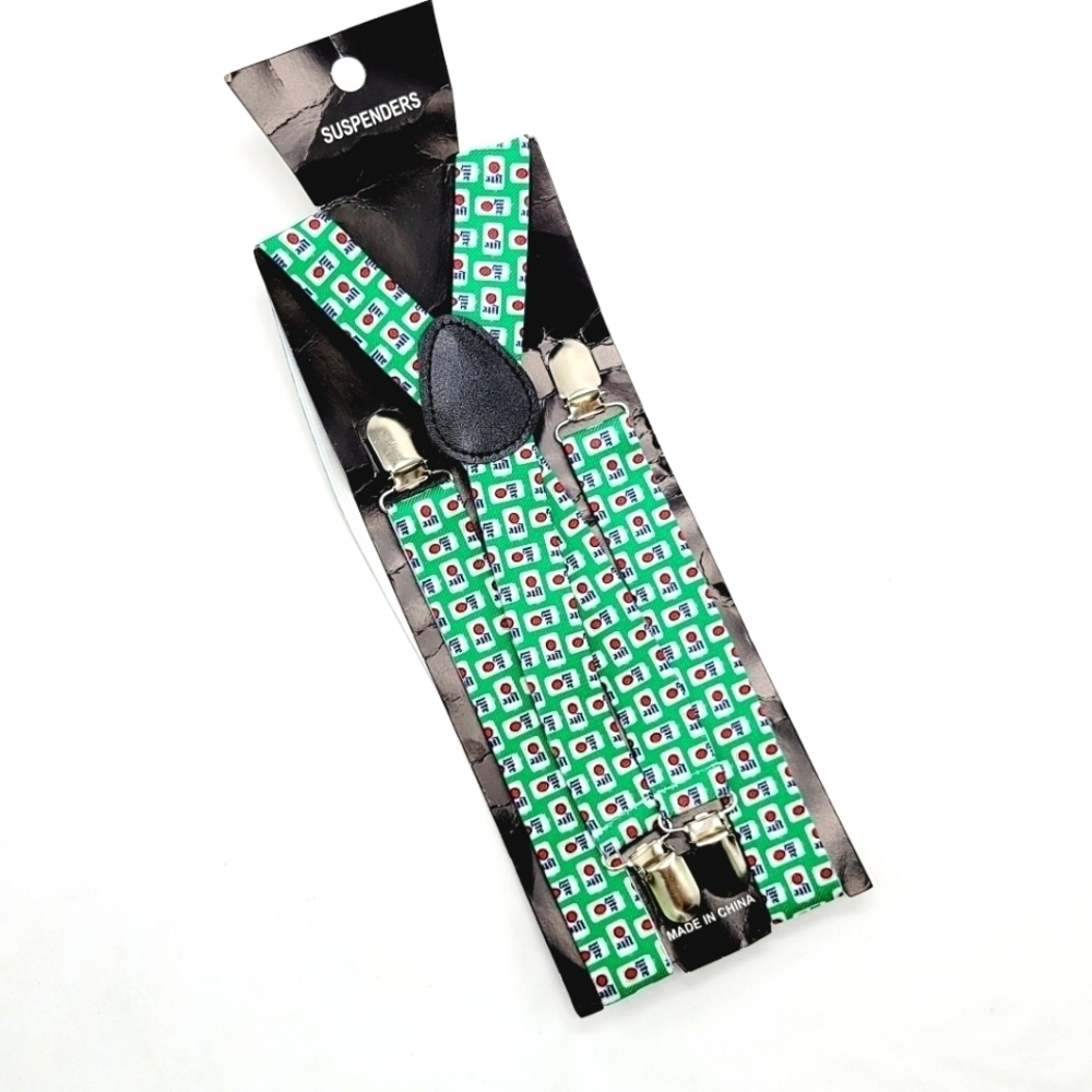 Bud light green‎ suspenders adjustable in size